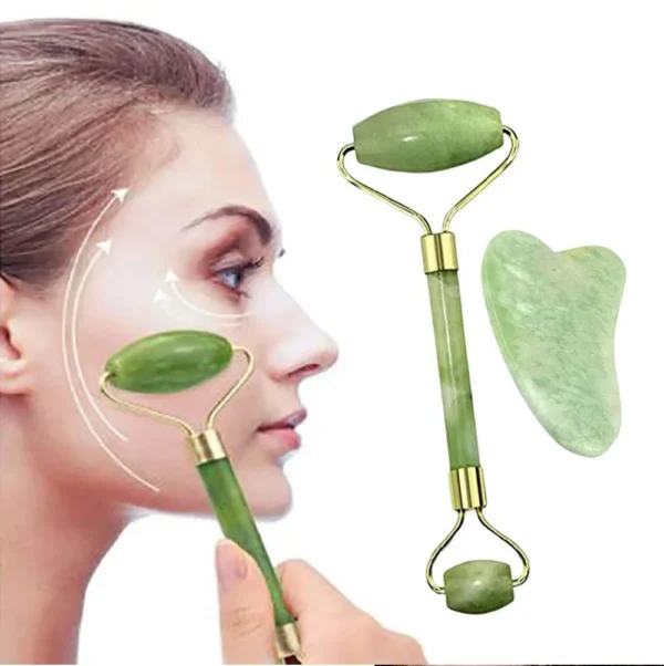 2PCS Gua Sha Facial Stone Roller for Face Stone Gowoman Gousha Tool Stone for The Face Roller Massager Gua Sha Visage LBHL07 - Image 5